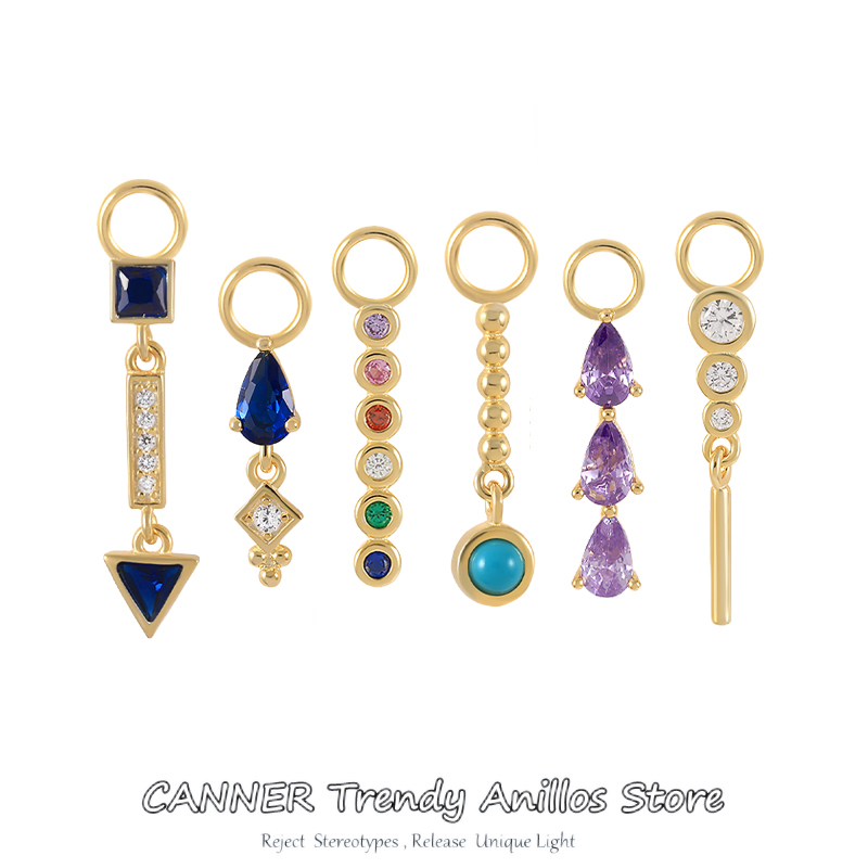 

CANNER 925 Sterling Silver 2022 New Pettie Charms Beads Pendant For Hoop Earring Spare Part Accessories Trendy Jewelry For Women