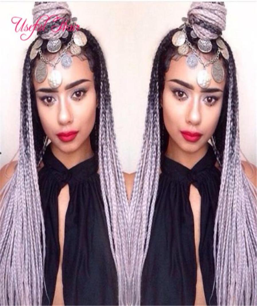 

Whole JUMBO BRAIDS MARLEY braids Premium 24inch SYNTHETIC braiding hair ombre color hair extensions crochet braids hair for wo1267604, Grey