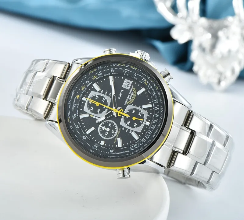 

2023 high quality Men Luxury Watches Six stitches series All the dials work Mens quartz Watch Japan Top brand Steel And leather Strap chronograph clock CIT