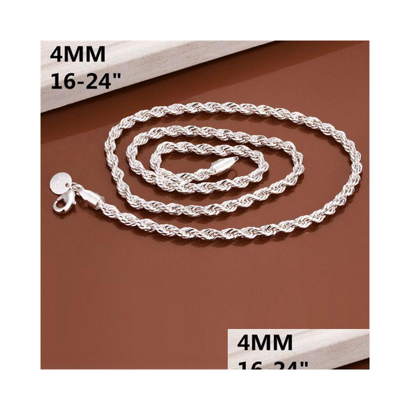 

Chains Mens Sterling Sier Plated Twinkling Rope Necklace 4Mm Gssn067 Fashion Lovely 925 Plate Jewelry Necklaces Chain Drop Delivery P Dhxjb