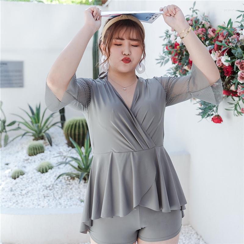 

Women's Swimwear Plus Size One-piece Swimsuit Women's Skirt Beach Fashion Padded Korean Style, Gy