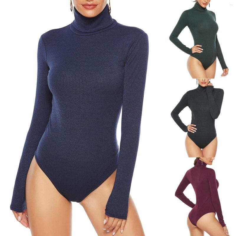 

Women' Sweaters Turtleneck Long Sleeve Kitted Sexy Bodysuit Women Black Autumn Winter Body Top Gray Casual Lady Streetwear Bodysuits, Blue