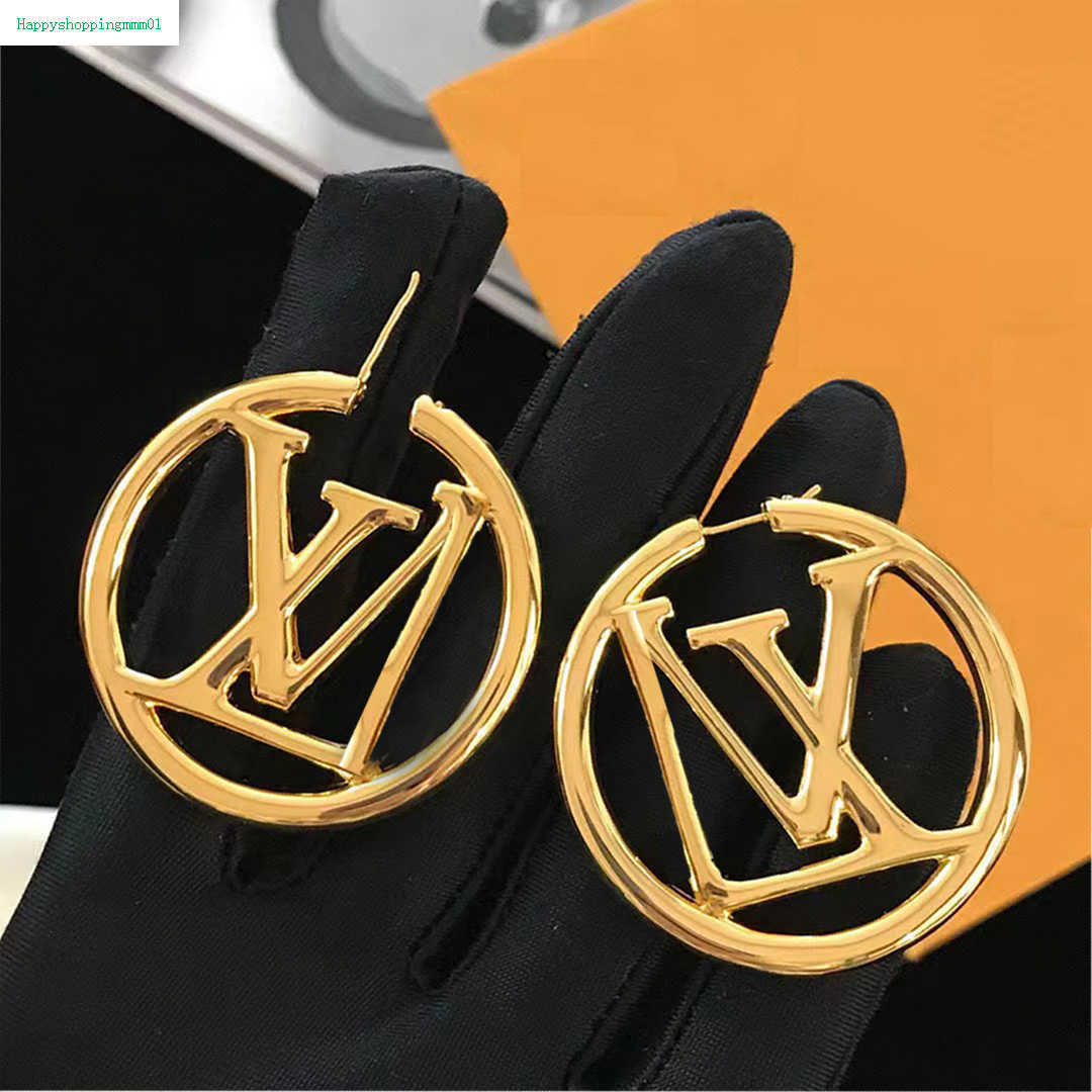 

Luxury Stud Big Gold Hoop Earring for Lady Women Orrous Girls Ear Studs Set Designer Jewelry Earring Valentine's Day Gift Engagement Bride