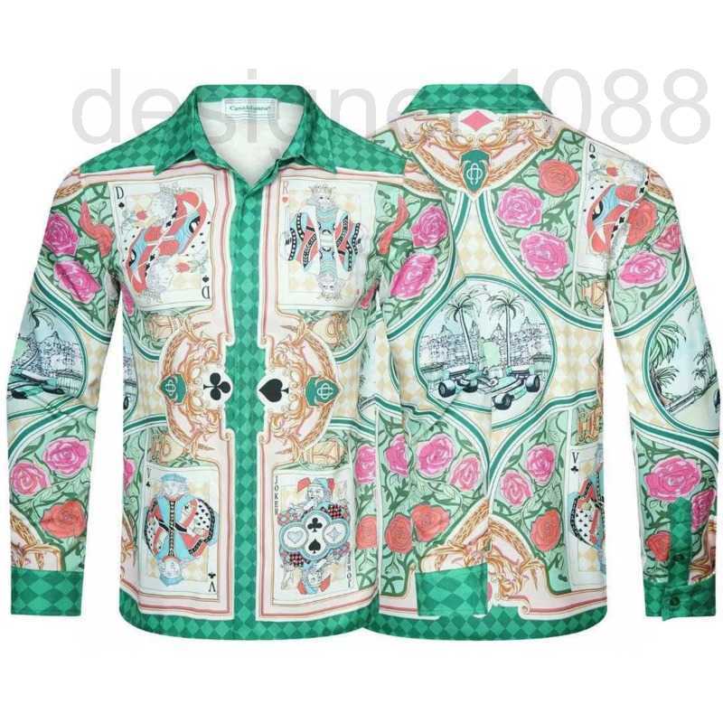 

designer Casablanc Casual Shirt Men Designer shirts Hawaiian Silk Polo tshirt Print Thin Jacket J88 YHO8, No.16