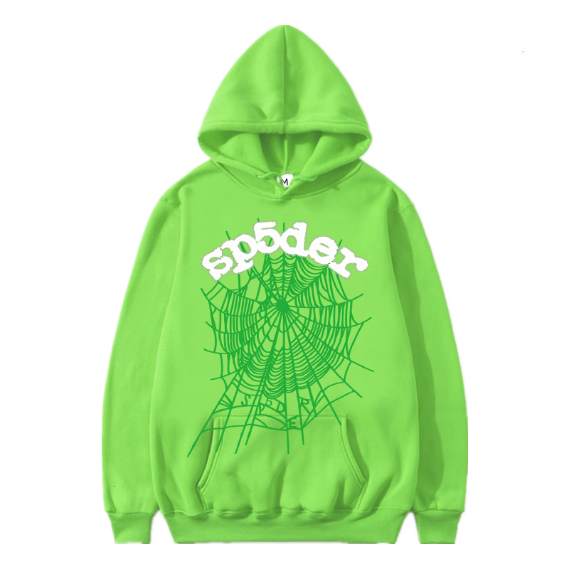 

Men's Hoodies Sweatshirts Green Sp5der Young Thug 555555 Hoodie Men Women High Quality Angel Spider Web Graphic Print Y2k Pullover 230525, 18 black