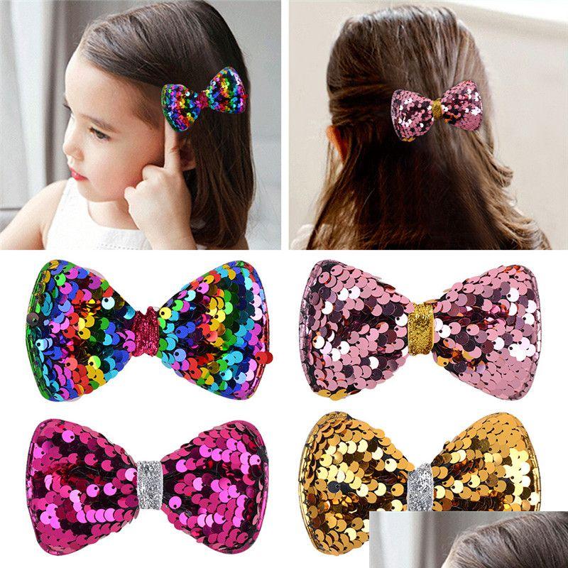 

Hair Clips Barrettes 3.7Inch Luminous Sequins Headdress Bow Hairpin Girl Butterfly Festival Barrette Rainbow Accessories Tools Dro Dh5At