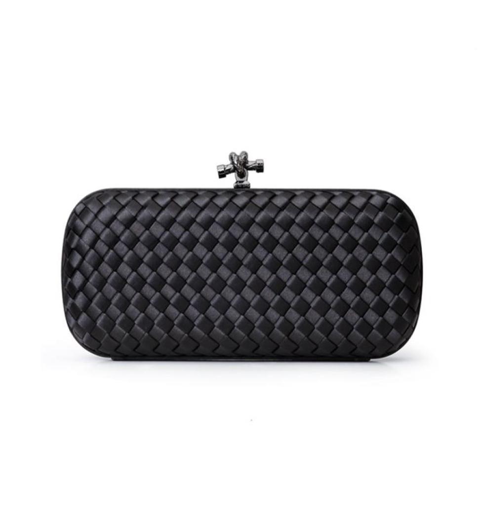 

Women Bags Artificial Silk Woven Crossbody Clutch Evening Bag Small Purse Business Party Banquet Dress Handbag Shoulder Bag Gift 28177462, Black