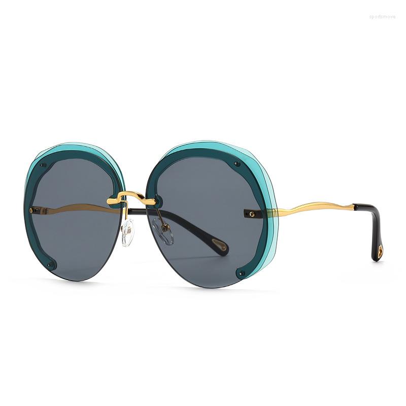 

Sunglasses Large Frame Circular European And American Street Po Color Trend Retro Runway Cross-border