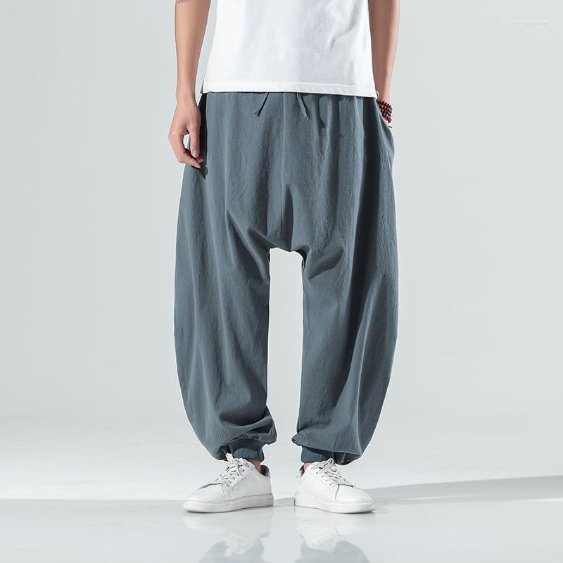 

Men's Pants Spring 2023 Chinese Style Casual Men's Loose Foot Harem Trend Cotton And Linen Male Trousers M-5XL K79, K79-1b