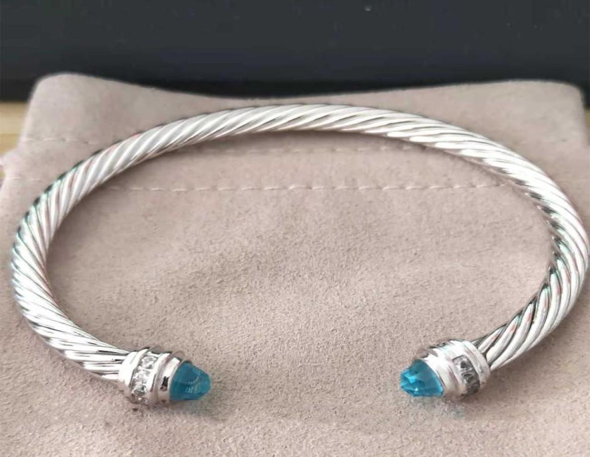 

Bracelets Dy Bracelet Men Women ed Wire Round Head Fashion Versatile Platinum Plated Twocolor Hemp Trend no box5374260