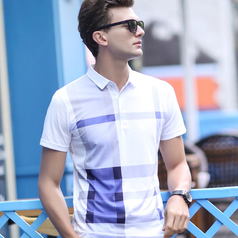 

Mens Business Polo Tees Fashion Stripe Pattern T Shirt Boys Summer Work T-shirt Classical Boys Tops, Yellow