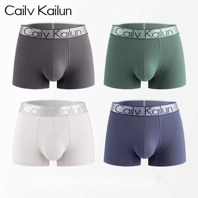 

4pcs/Set Boxers Briefs For Men Breathable Underwear Boxer Male Soft Underpants Man Luxury Brand Comfortable Boxershorts Men DSOQ, Steel grey+algal green