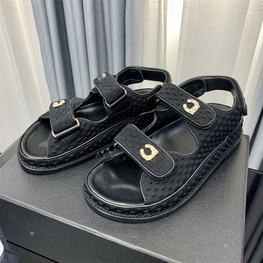 

Designer Beach Shoes CC Sandals Outdoor Shoe Women Luxury Leather Footwear Fashion Slides Woman Slippers als2