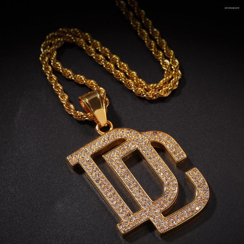 

Pendant Necklaces European And American Hip-hop DC Letter Trend Vacuum Plating Color-preserving Men's Necklace