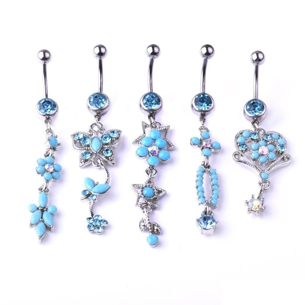 

Navel Bell Button Rings Alisouy Sexy Dangle Belly Bars Stones Gem Surgical Steel Rhinestone Body Jewelry Piercing Drop Delivery Dh8Bo