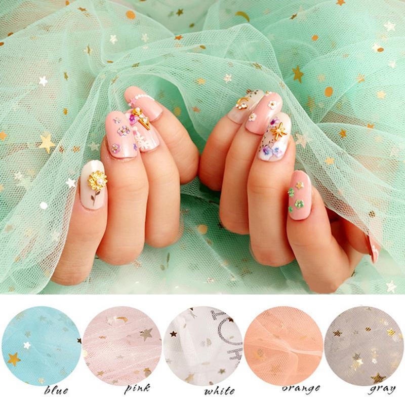 

Nail Dryers Art Gauze Shooting Po Props Mesh Manicure Pography Background Lace Cloth 6 Colors, Green