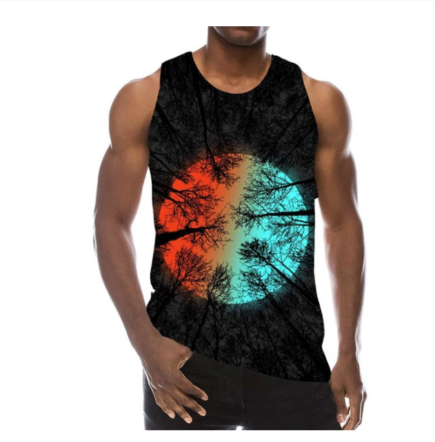 

New 3D Printing Funny Summer Rainbow Graphic Tank Top Fashion Men Women Tracksuits Crewneck Vest Plus Size -6XL Harajuku011, Colorful