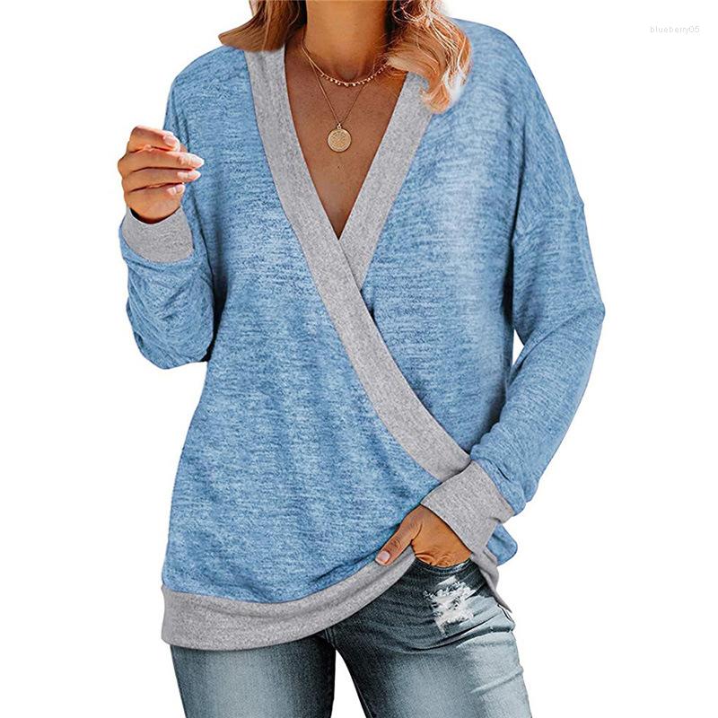 

Women's Hoodies Leopard Patchwork Fall Winter Clothes Women Deep V Neck Sexy Sweatshirt Streetwear Long Sleeve Loose Oversized Hoodie, Bl solid