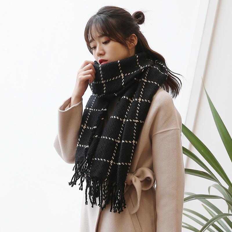 

Scarves 2023 Fashion Warm Check Fringed Scarf Rd32