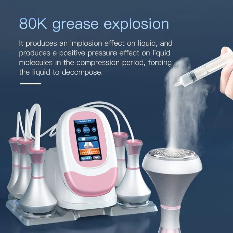 

6 in 1 80k ultrasonic vibration cavitation RF face & neck lifting massager slimming machine for loss weight