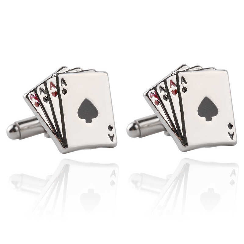

Cuff Links French Men's Shirt Set Business Cufflinks Gambling Unique Design Fashion Jewelry Gift Wholesale Direct Shipping G220525