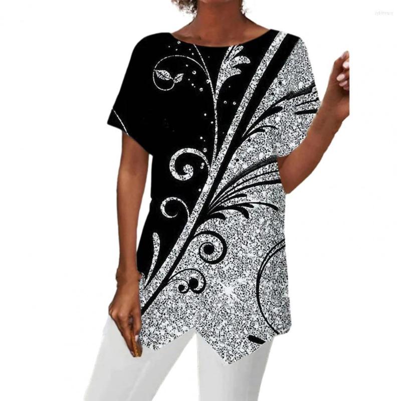 

Women's Blouses Lady T-shirt Trendy Comfortable Summer Breathable Women Top Beautiful Print Female Clothing, Blue