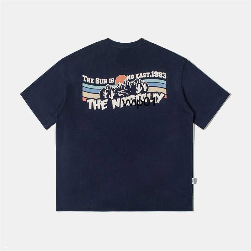 

American Short Sleeve T-shirt for Men's Summer Brand High Street Top Trendy Loose Clothes for Men's Tee, White