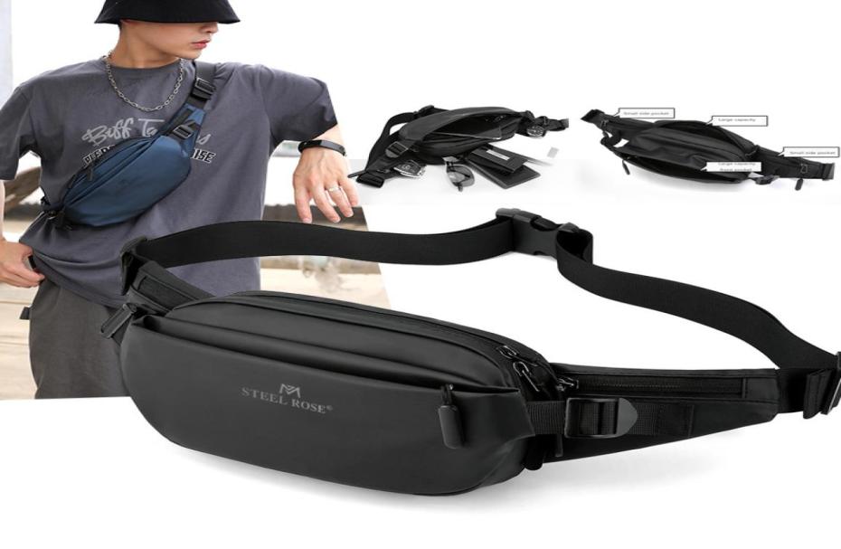 

Men039s Waist Bag Fashion Chest Pack Outdoor Sports Belt Bag For Teenager Waterproof Men Waist Bags High Quality Fanny Pack 2202850956, Black