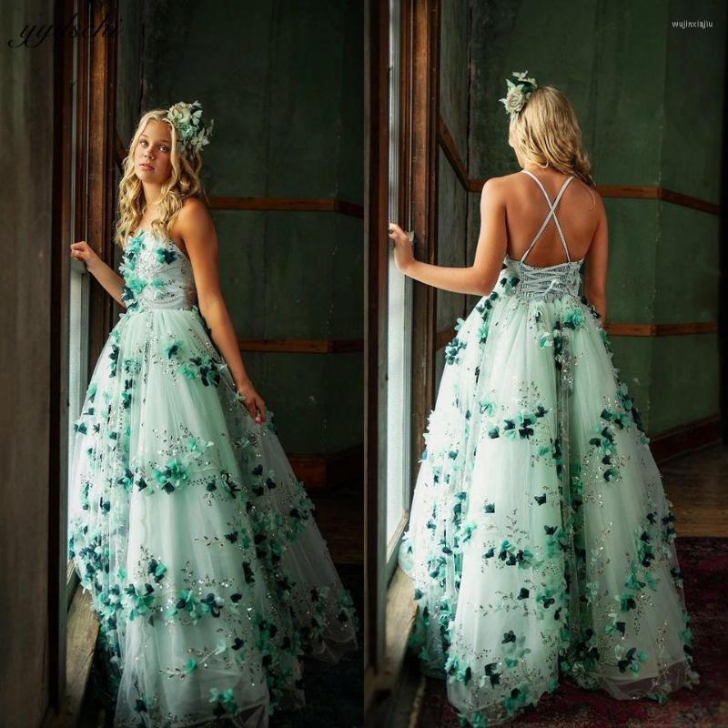 

Girl Dresses Glitter Sequined Princess Green Flower 2023 Floral Appliques Pageant Gowns For Poshoot Kids First Communion Gown, Black