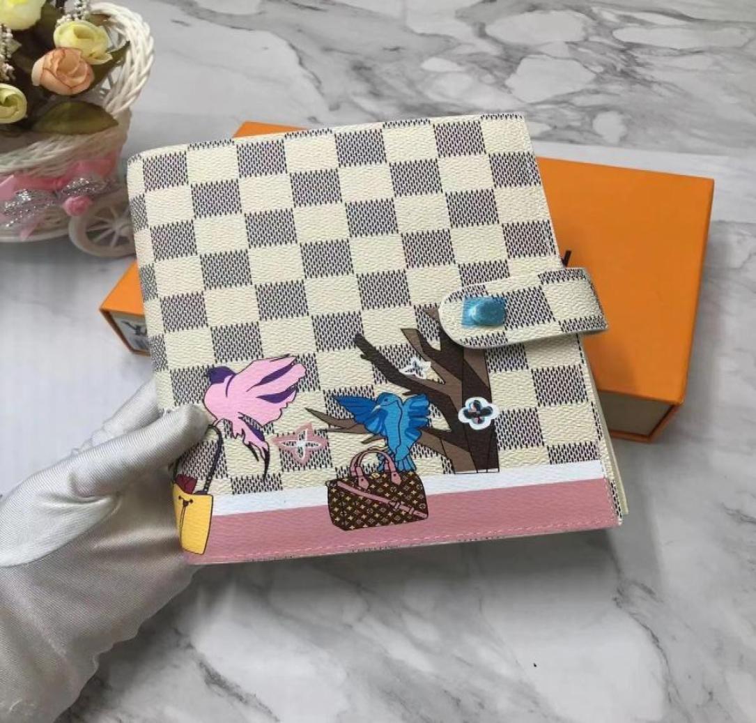 

Wallets Women039s fashion handwritten notebook booklet 18cm white checkerboard m200046639567, Red