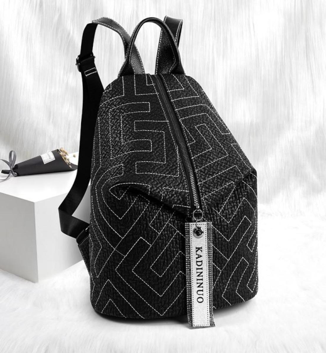 

Genuine Leather Backpack Women Fashion Brand Allmatch Women039s Backpacks Personalized Travel Large Capacity Dumpling Bag 22058918620, Black