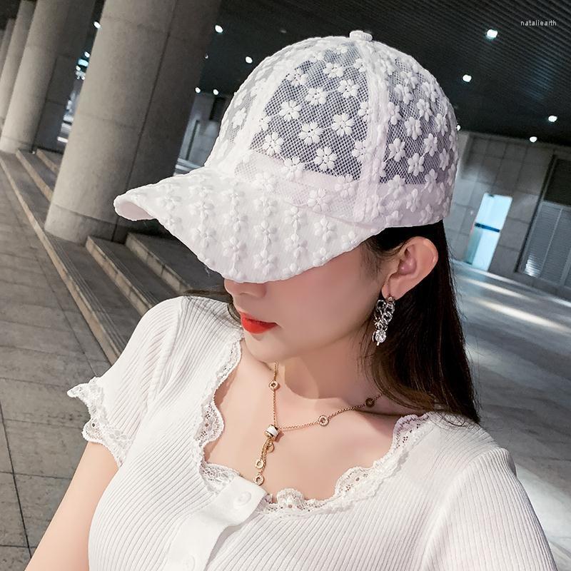 

Ball Caps Summer Lace Hat Cotton Baseball Cap For Women Men Breathable Mesh Snapback Hip Hop Fashion Female Dad Adjustable, White