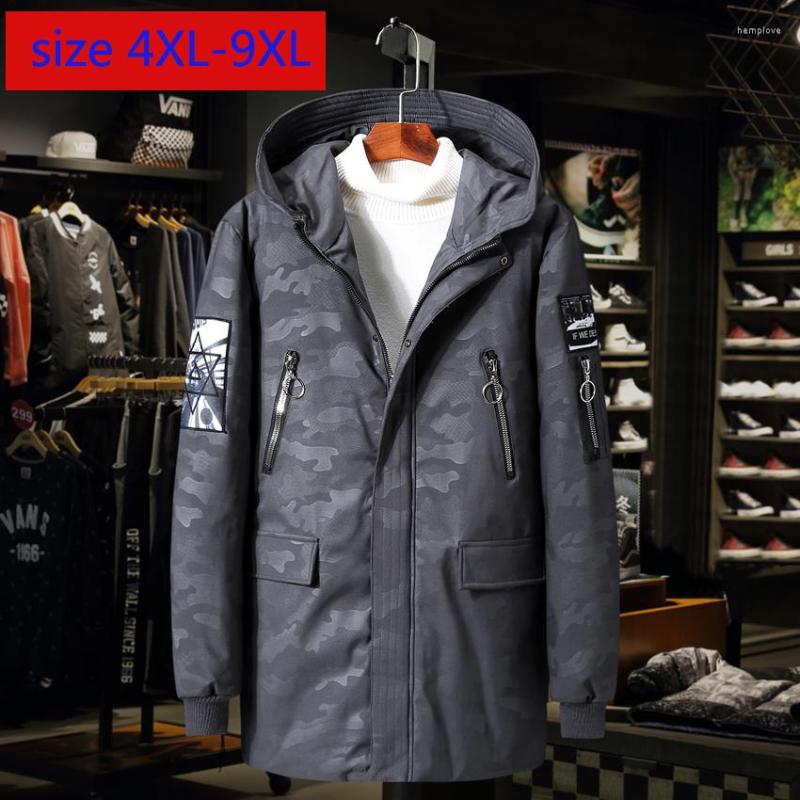 

Men's Down Arrival Fashion Winter Style Super Large Padded Jacket Oversize Thick Long Casual Hooded Print Plus Size 4XL5XL6XL7XL8XL9XL, Black