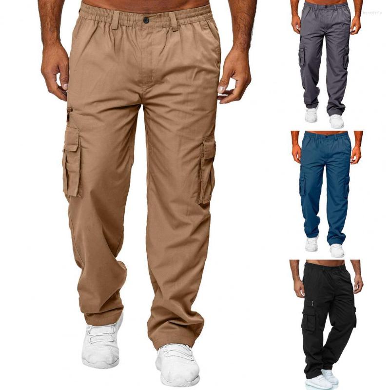 

Men's Pants Cargo Ankle Length Sports Pure Color Casual Mid-rise, Black