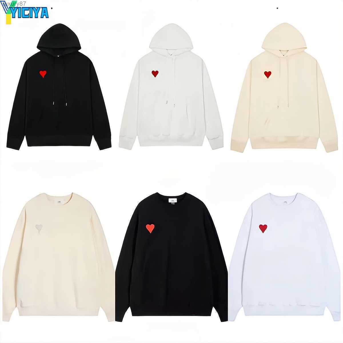 

Yiciya Hoodie Male and Female Designers Amis Paris Hooded Highs Quality Sweater Embroidered Red Love Winter Round Neck Jumper Couple Sweatshirts