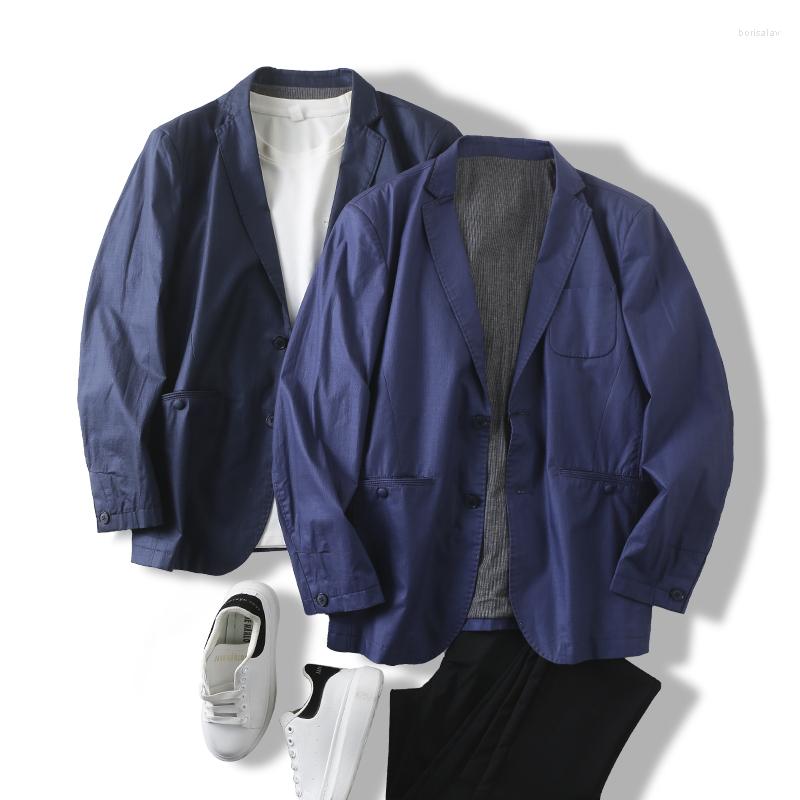 

Men's Suits Blazers For Men Spring Summer Thin Long Sleeve Business Casual Suit Jacket Solid Color Single Breasted Pocket Ternos Mascuino, Blue