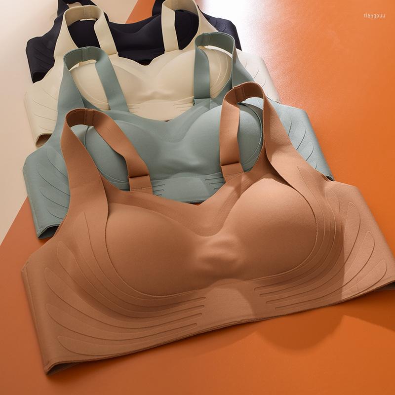 

Bras Pull Up Comfortable Seamless Women Underwear Gathered Fixed Cup Pad Without Steel Rings Soft Support Anti Sagging Woman Bra