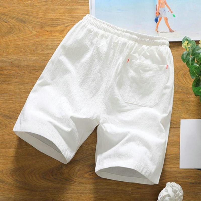 

Men's Shorts Trendy Beach Knee Length Summer Pure Color Hawaii Gym Pockets Thin Running Sportwear, Black