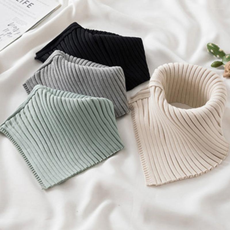 

Scarves Autumn Winter Women's Scarf Wild Warm Protect Cervical Spine Stretch Knitted Fake Collar Wool High Neck Pullover Bib Female I39