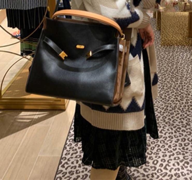 

Women039s Bag Lee Double Cowhide Shoulder Bag Crossbody Tote Bag8347195, Black