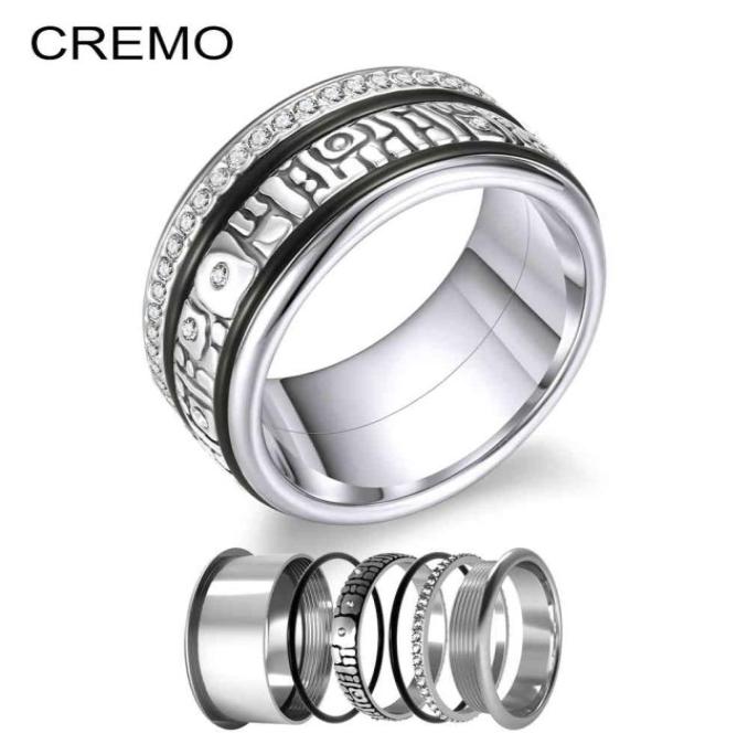 

Cremo 2021 Stainless Steel Black Stacking Ring Gypsy Setting For Women Resin Rings Jewelry1476123