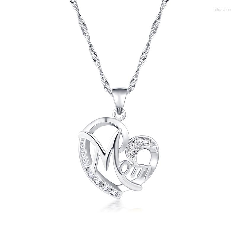 

Pendant Necklaces Fashion Women Jewelry Heart Love For Mom Copper Necklace Jewelries Chain Trinket Flawless Gift