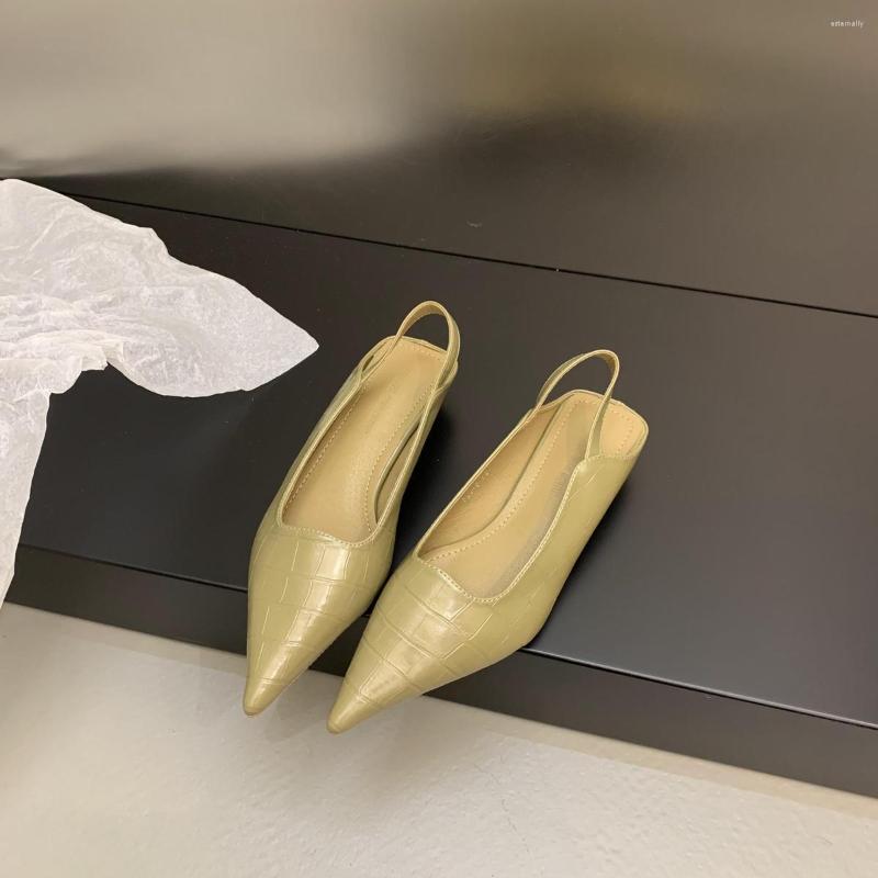 

Dress Shoes 2023 European American Low Heels Women's Fine High Grade Pointed Shallow Mouth Single Baotou Sandals For Women, Black