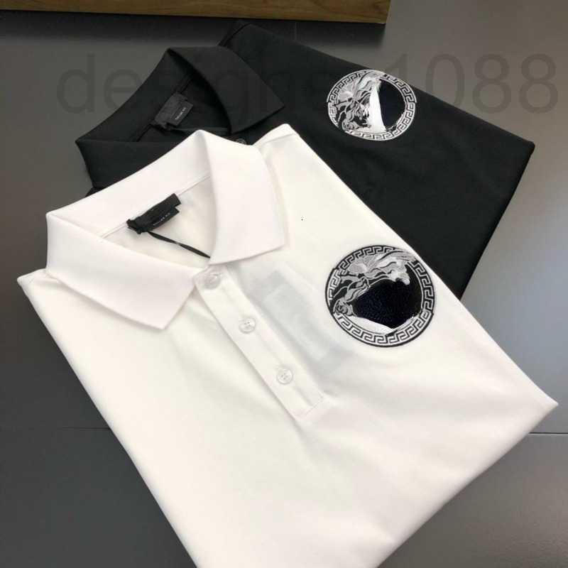 

designer Fashion Medusa Embroidered Polo Shirt Mens Designer t shirt Pullover Tee Summer Casual Sweatshirt shirts Womens Slim Short Sleeve Tshirt 3N89, White