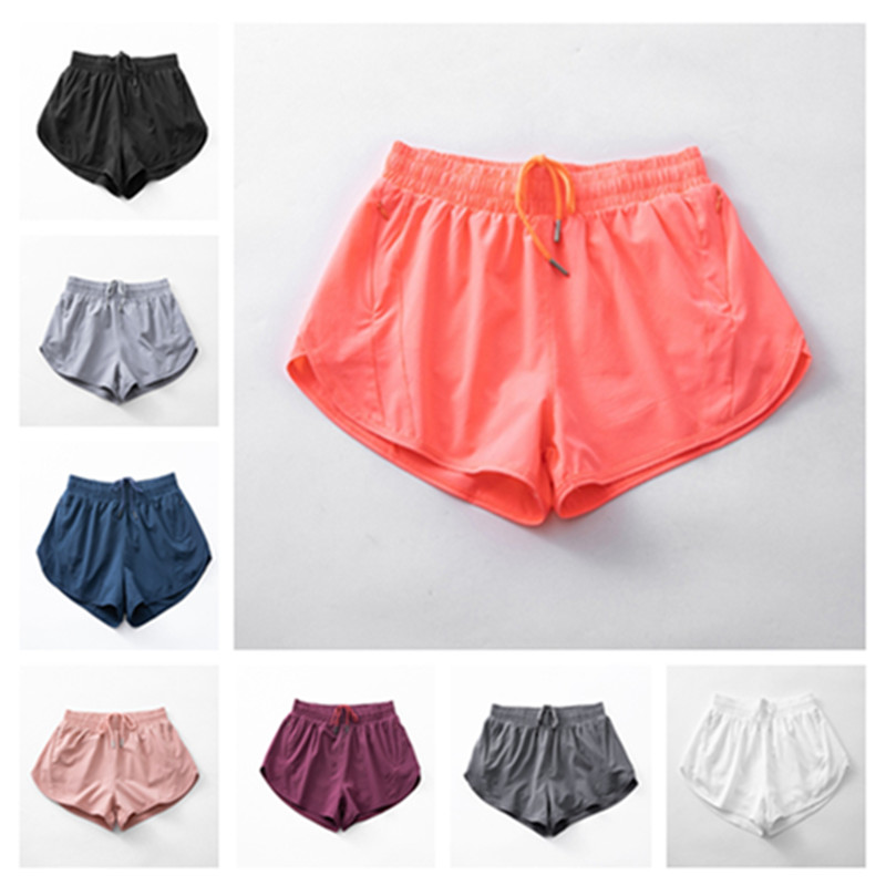 

LU-001 New designer ms yoga shorts summer high waist alignment shorts the wardrobe malfunction running breathable and comfortable leisure gym training lulus lemon, 0007