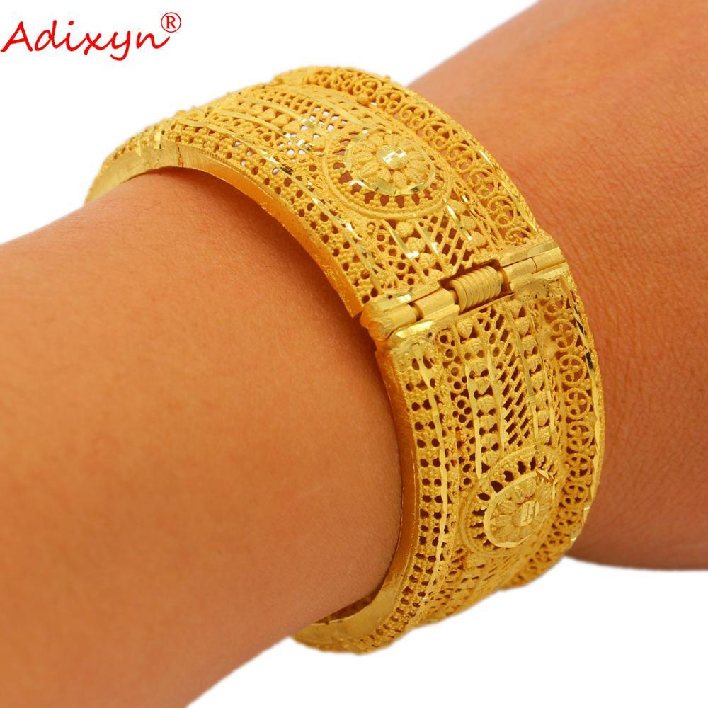 

Bangle Adixyn Honorable 24k Gold Color Bangle Bracelet For Women Ethiopian African Bridal Wedding Gifts N12072