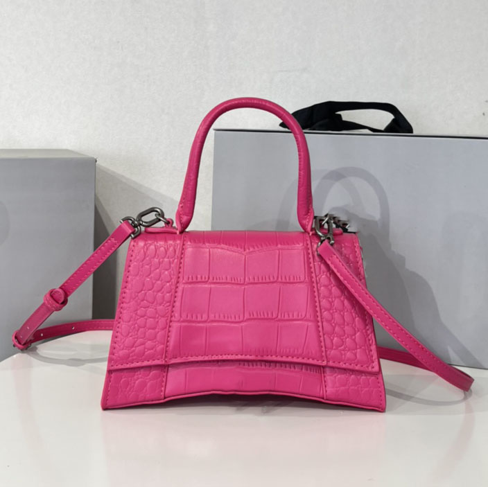 

Women High quality brand Hourglass Handle Shoulder Bags tote Genuine leather crossbody purse fashion Luxury Designer Party Beach bag wallet Envelope card pockets, Rose pink crocodile pattern