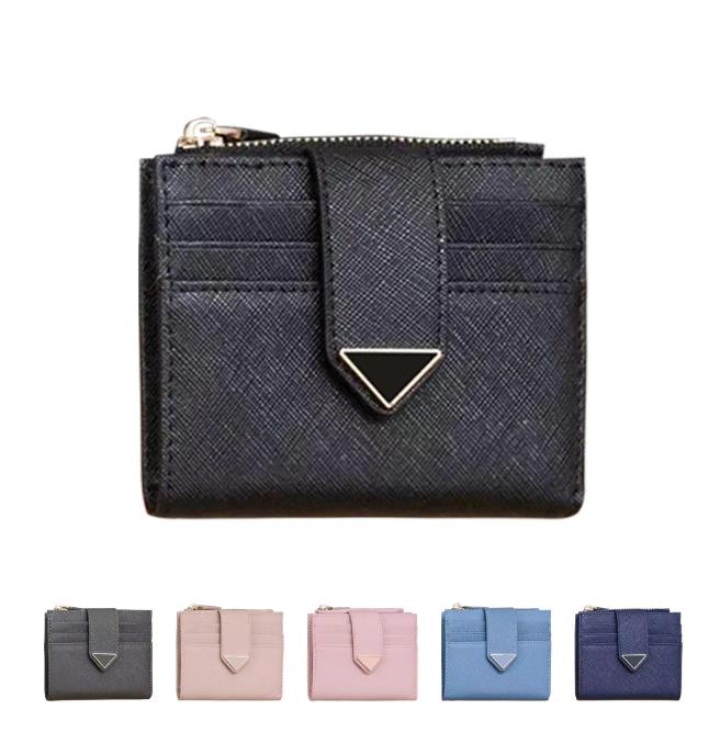

luxury Saffiano 525 Triangle short wallets cards holder Womens mens Designer with box cardholder smooth Leather coin purses wallet 9 cfadad, A+