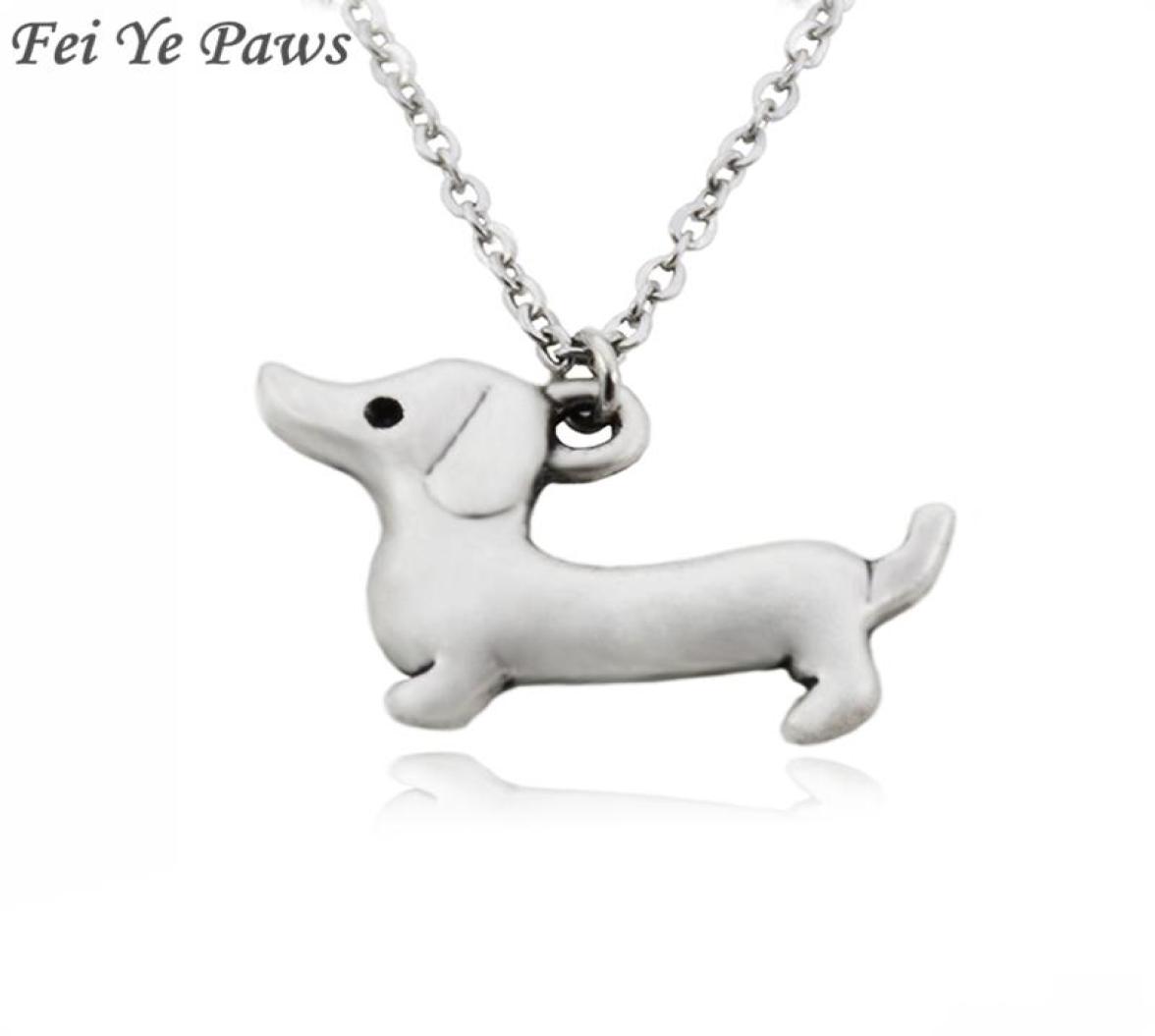

Fei Ye Paws Stainless Steel Long Chain Happy Dachshund Sausage Dog Choker Necklace Pendant Collar Animal Jewelry For Women Girl Ch7901944