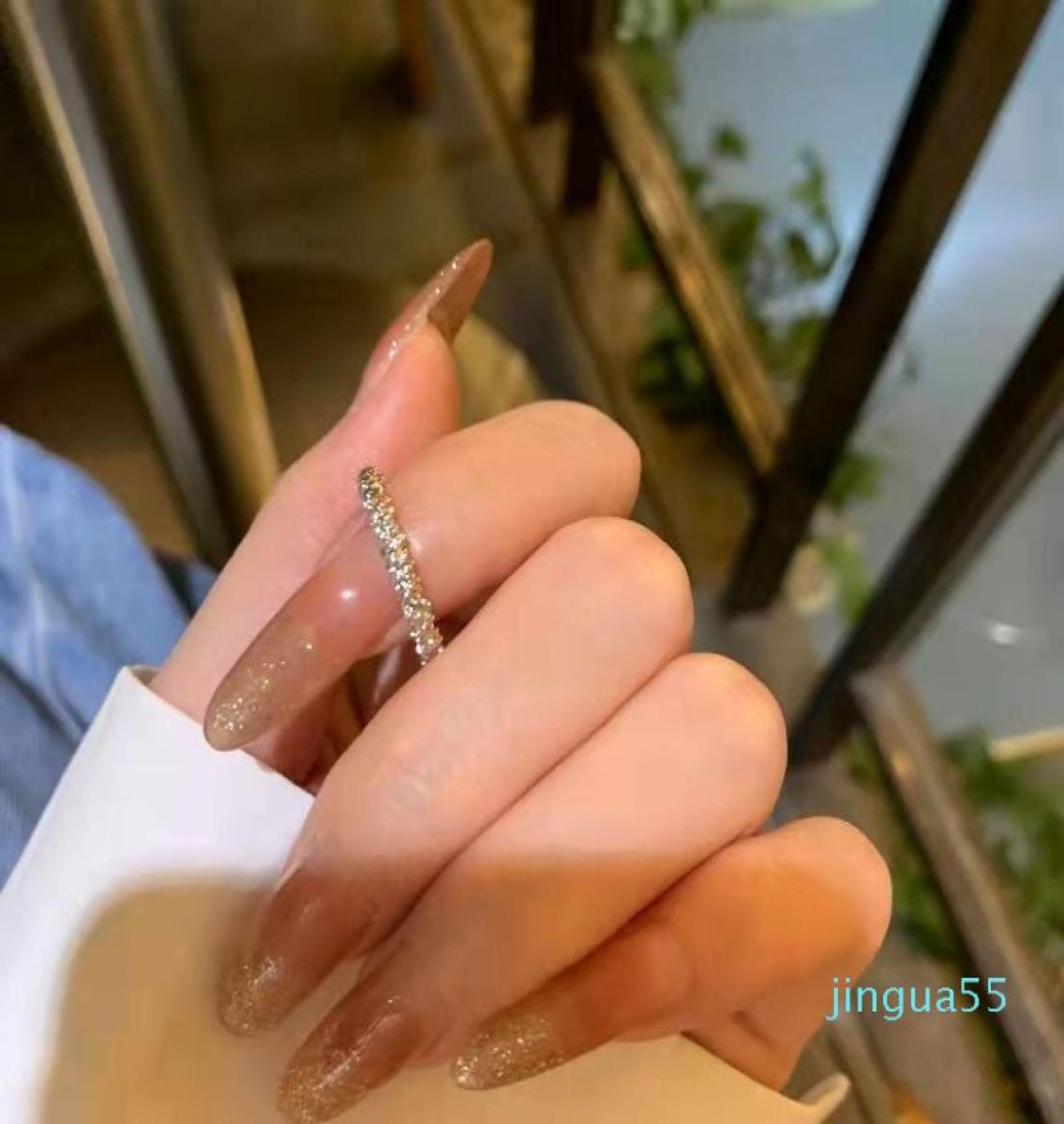 

designer women039s ring with clear polygonal lettering fine workmanship and full personality engagement jewelry8550541